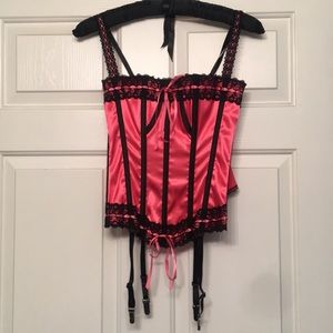 Hot pink satin bustier